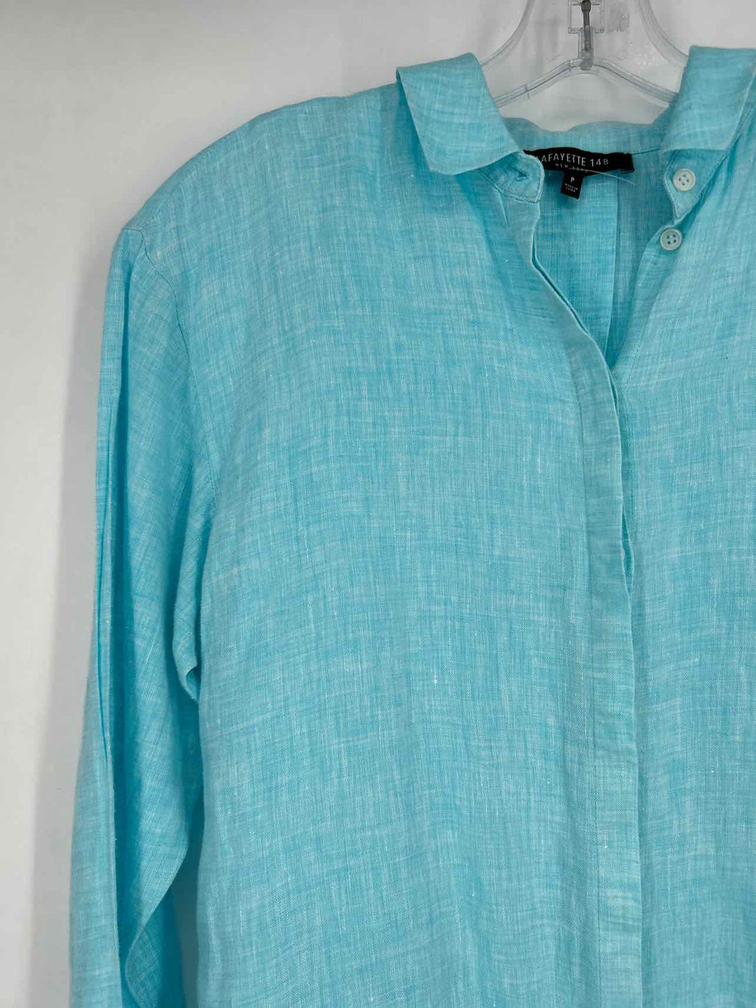 Lafayette 148 Size P Blue Long Sleeve