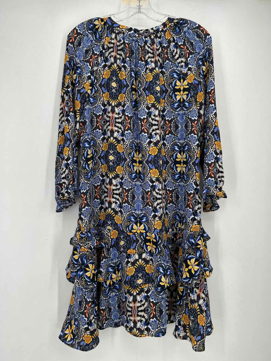 Loft Size M Black Floral Long Sleeve Dress