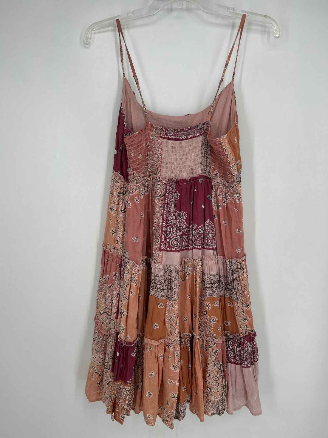 Lucky Brand Size S Maroon & Blush Print Dress
