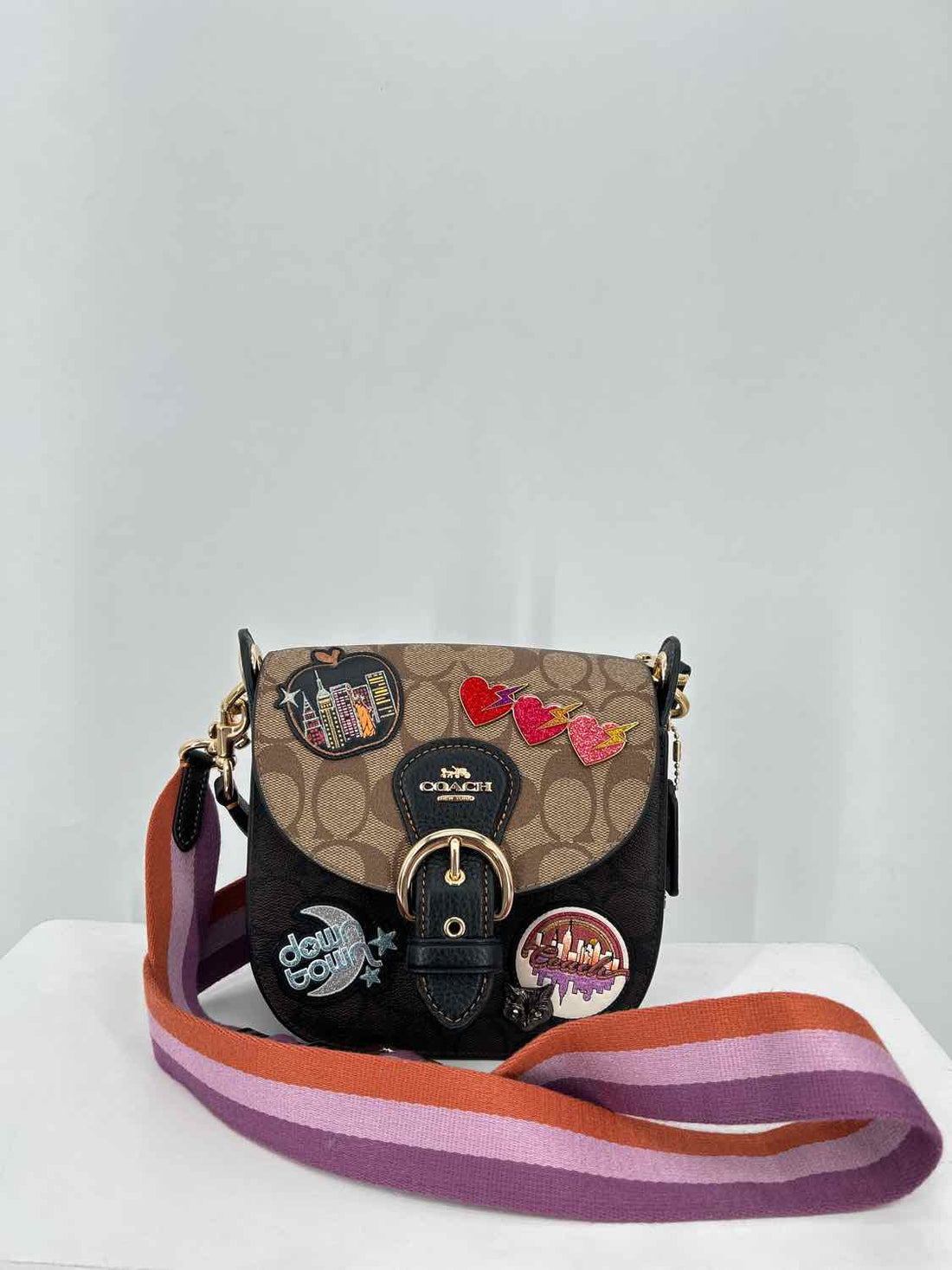 Coach Monogram Leather Pre Owned Crossbody