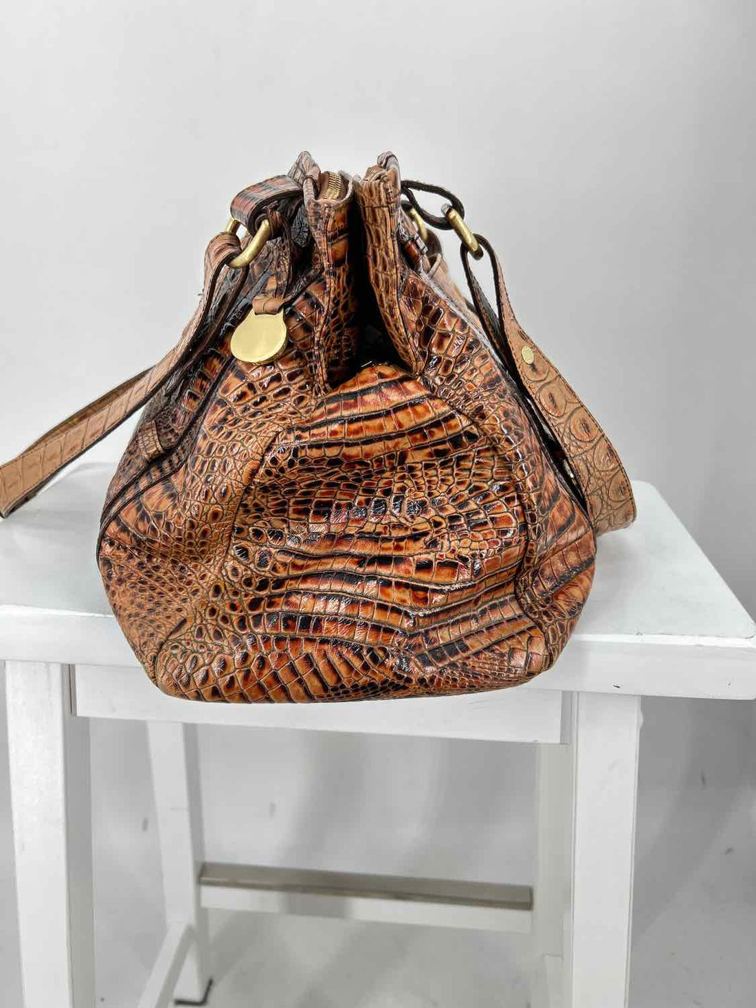 Brahmin Brown Embossed Croc Purse