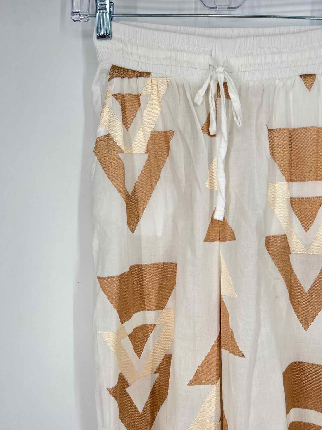 AEther Concept XS White & Beige Embroidered New Boutique Pants a