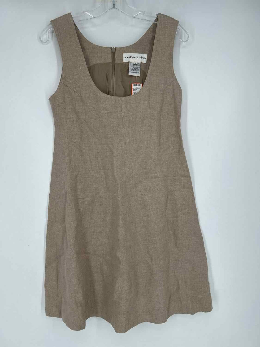 Andrea Jovien Size 4 Taupe Linen Vintage Dress