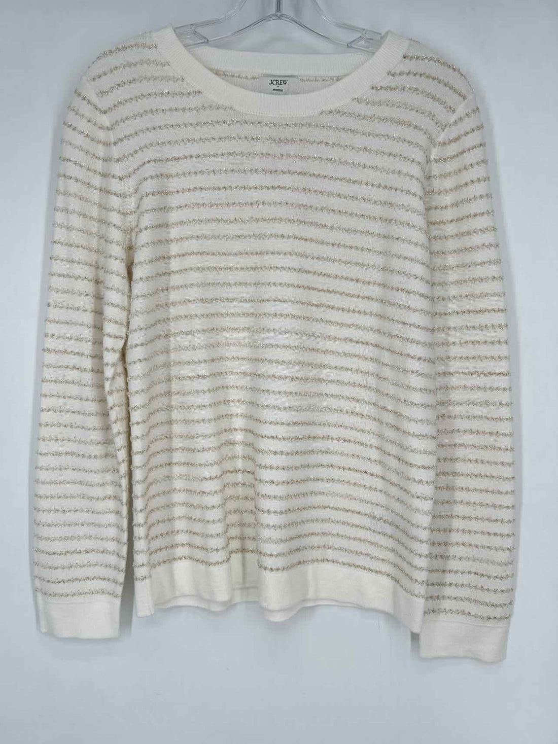 J Crew M White & Gold Sweater NWT Holiday