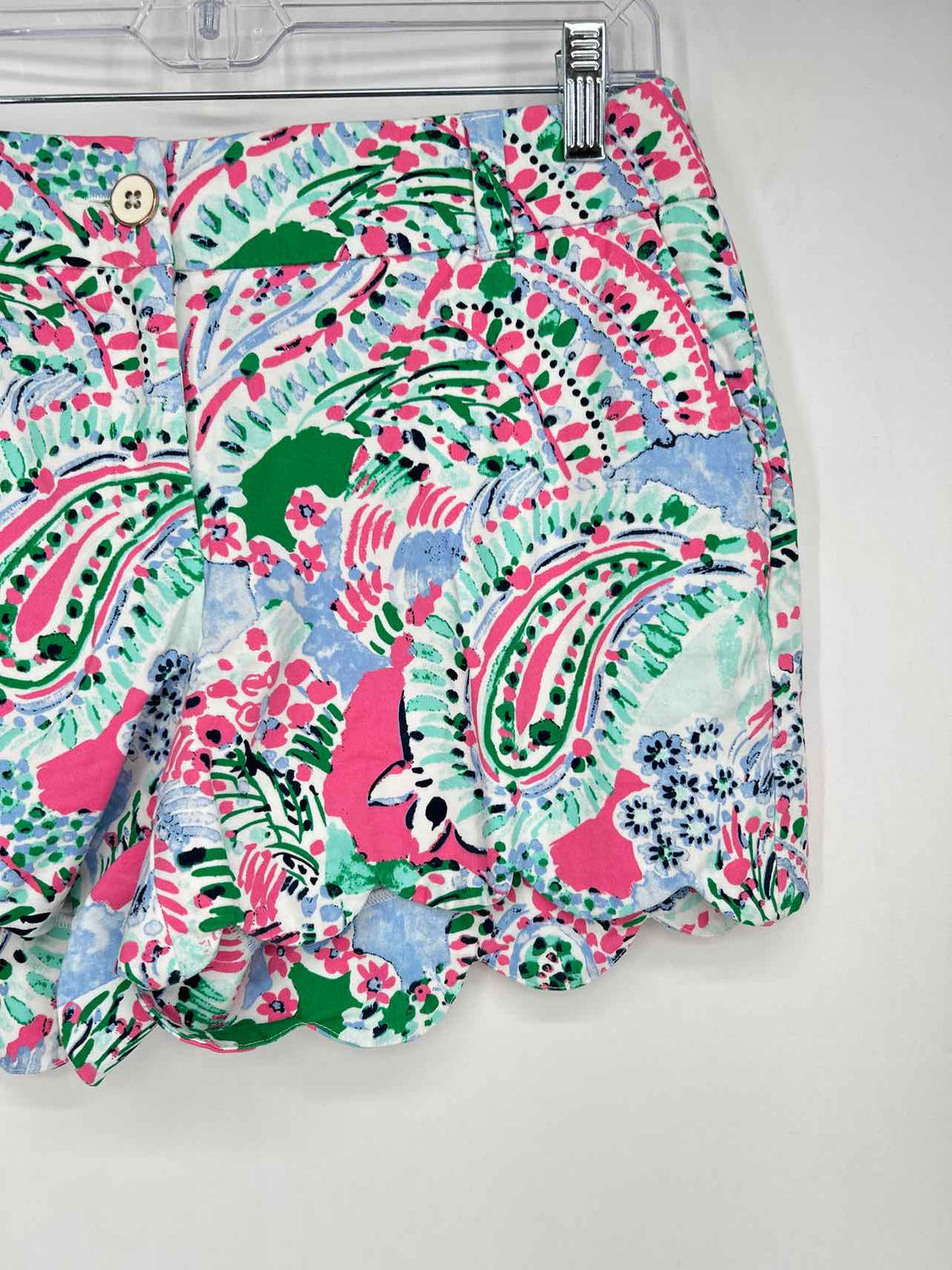 Crown & Ivy Size 8 Light Blue Pink & Green Print Shorts