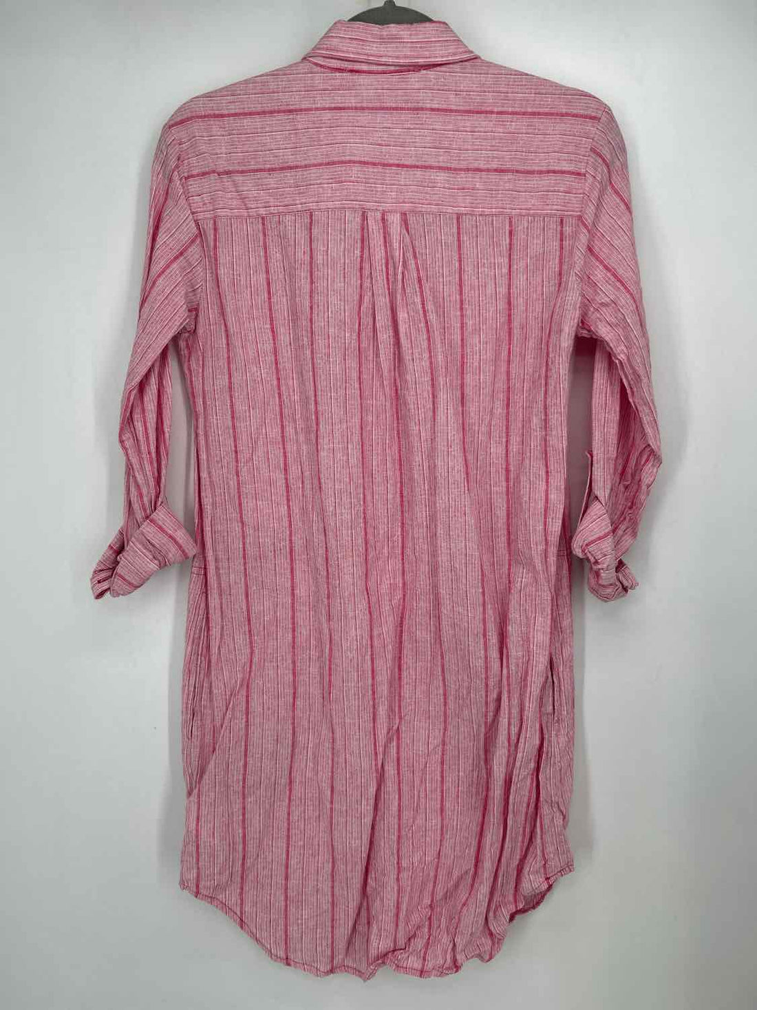 Michael Kors Size S White & Pink Stripe Long Sleeve Dress