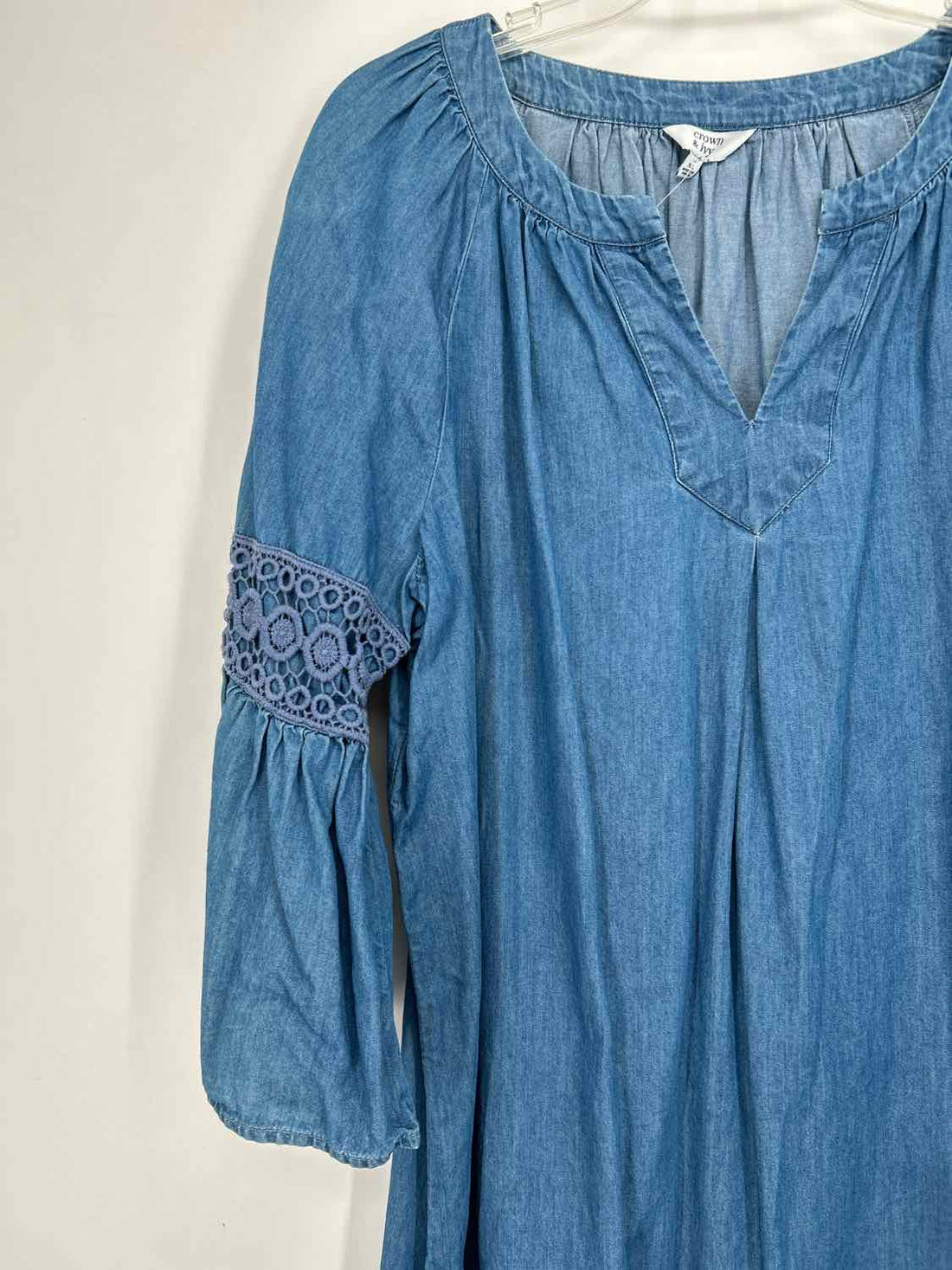 Crown & Ivy Size XL Denim Long Sleeve Dress