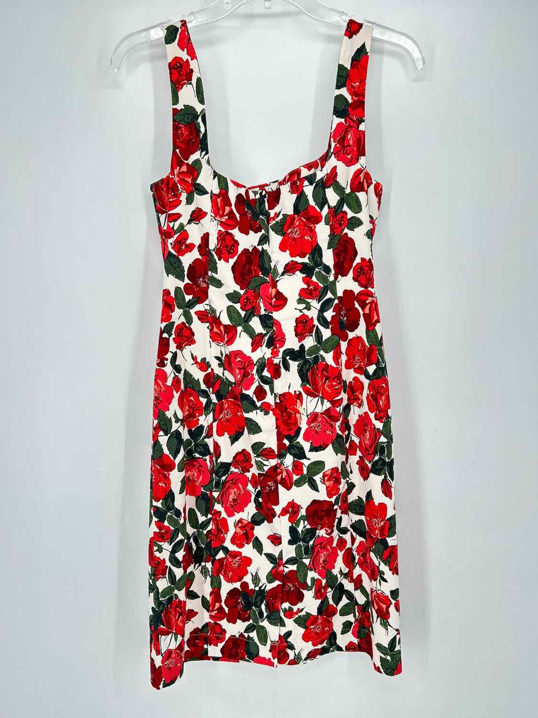 Maeve Size S White & Red Floral Sleeveless Dress