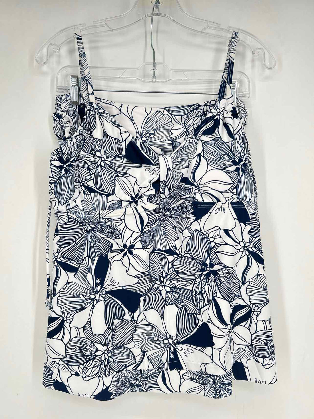 Stella Parker Size XL White & Navy Swimsuit 2 Piece