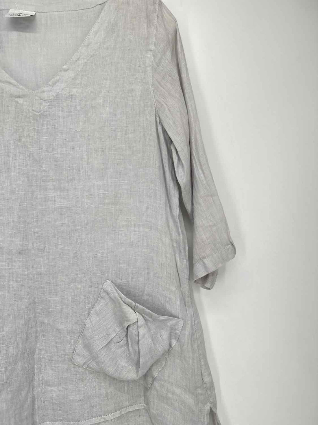 Click Size XS Light Gray Linen Long Sleeve