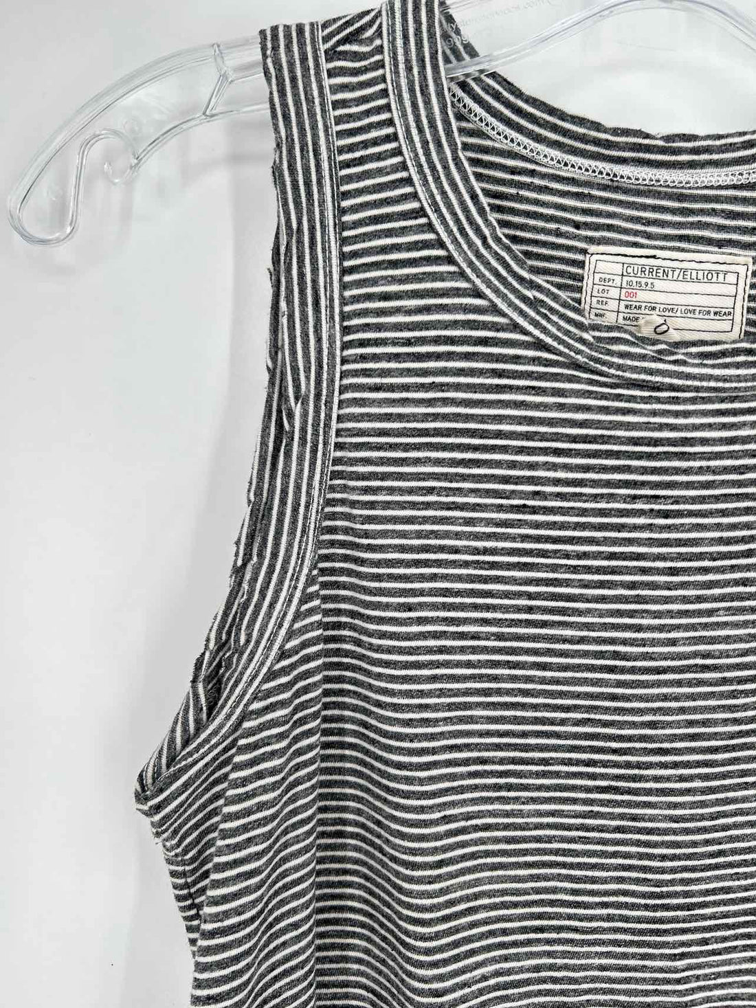 Current Elliot Size 0/Small Gray & White Striped Sleeveless