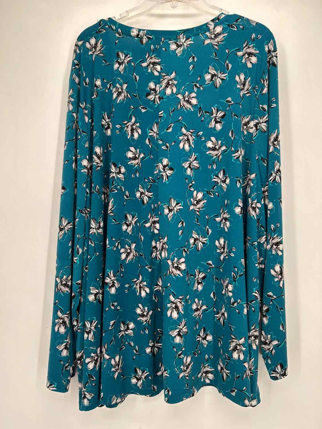 Lane Bryant Size 26/28 Teal Floral Top/Blouse