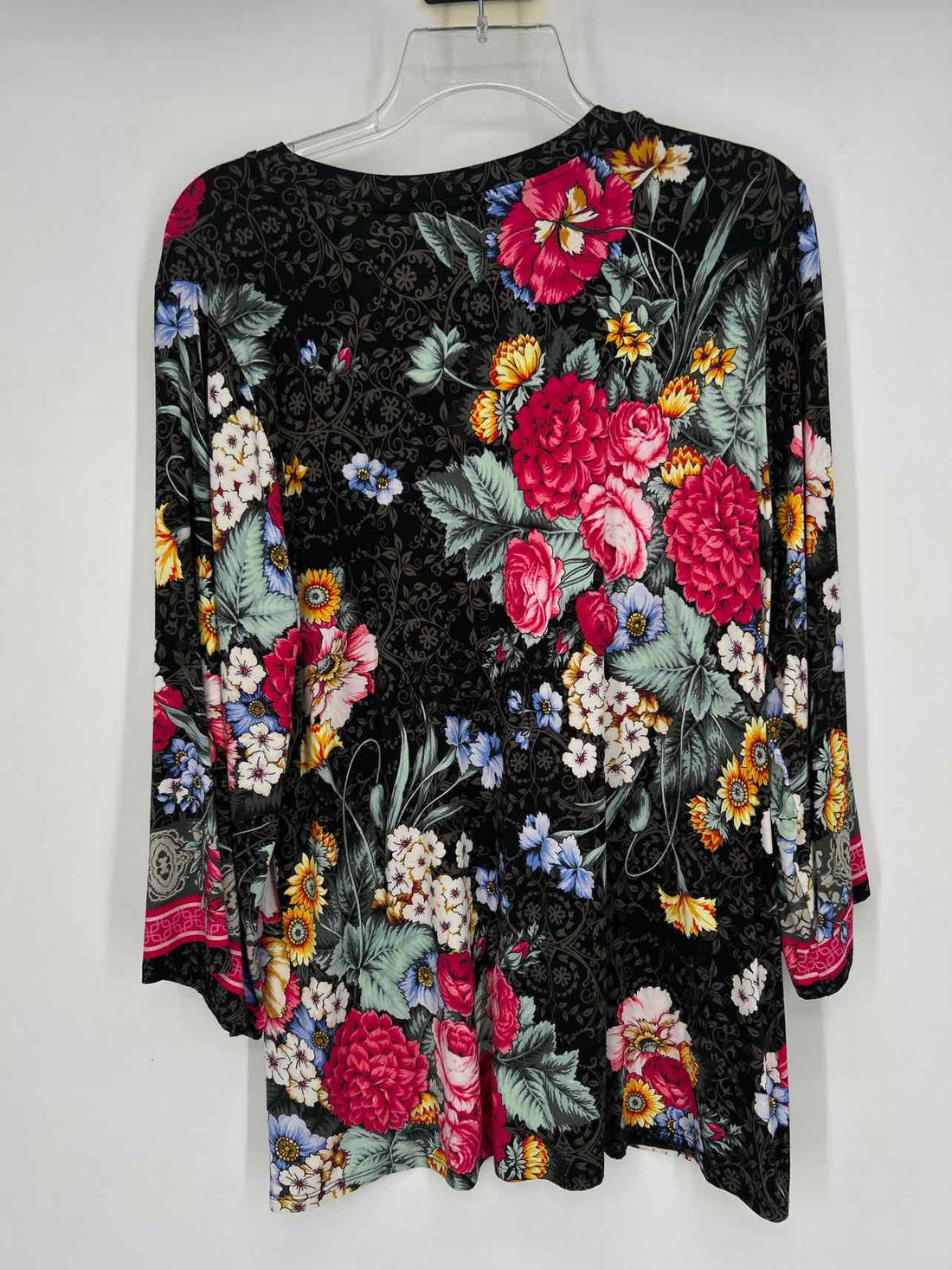 Johnny Was Size L Black Floral Long Sleeve