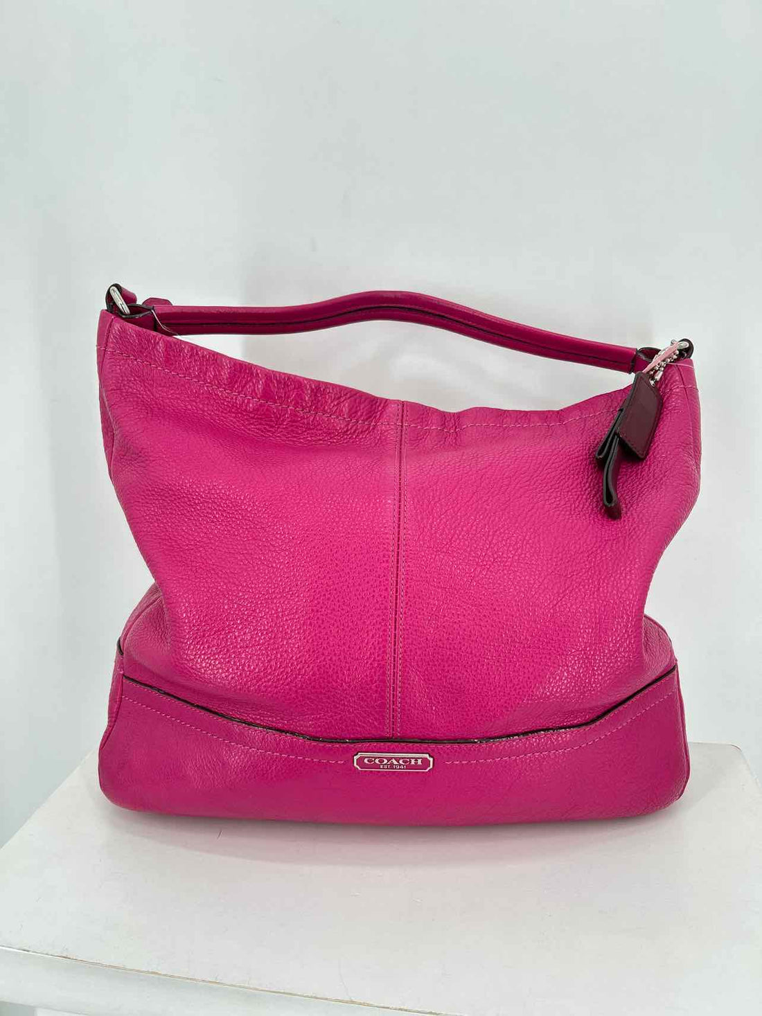 Coach Fuchsia Pebbled Leather Shoulder