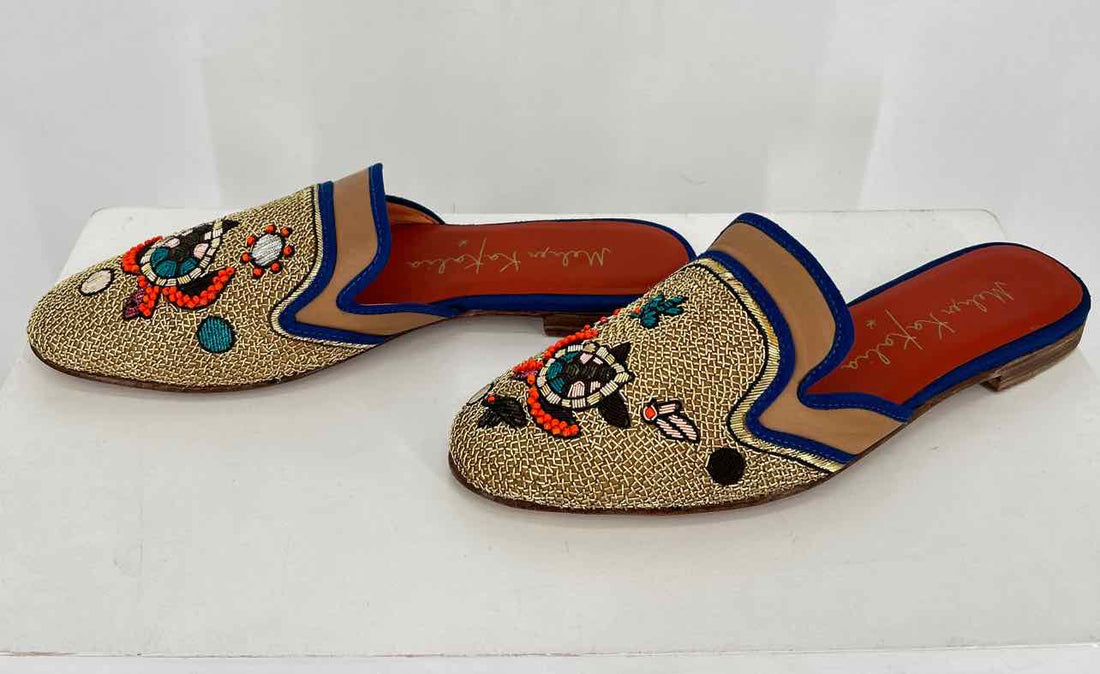 Meher KaKalia Women Size 39.5 Gold Leather Mules
