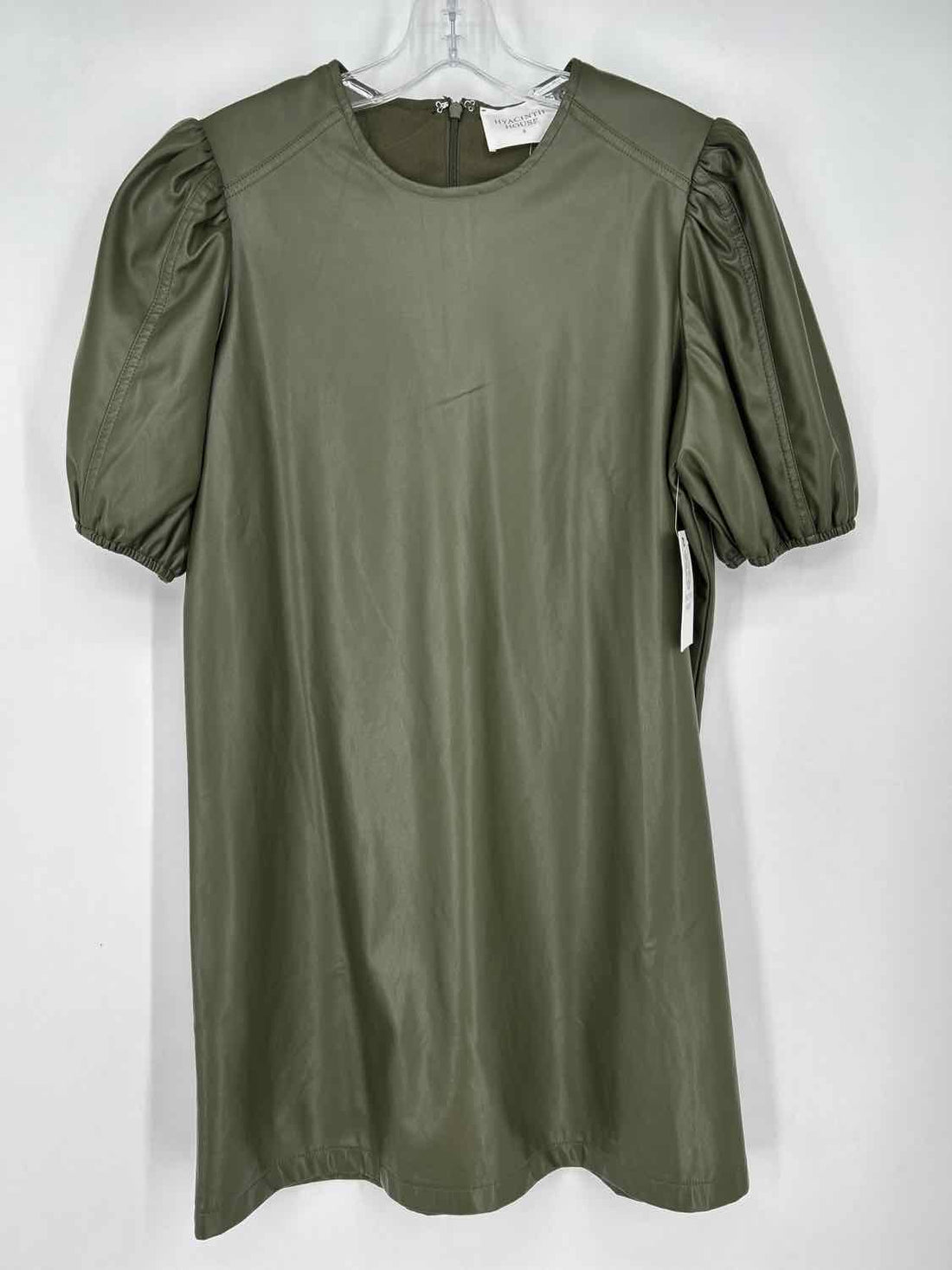Hyacinth House Size S Olive Green Faux Leather NWT Dress