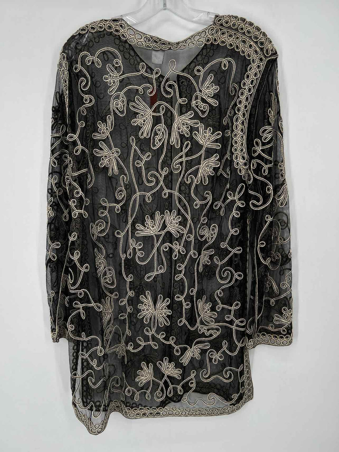 Sophie Chang Studio Size XL Black Embroidered Kimono