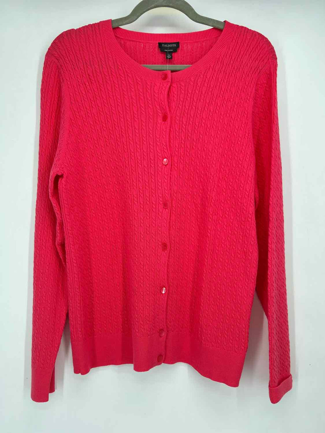 Talbots Size XL Pink Pima Cotton Cardigan