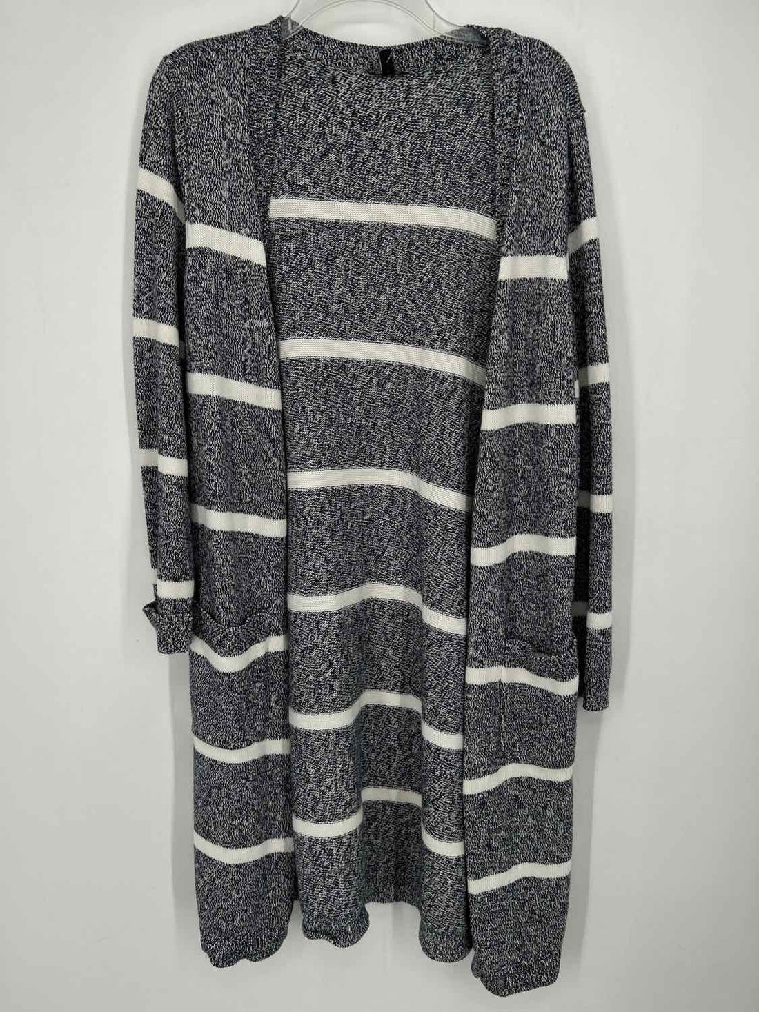 Talbots Size M Navy & White Striped Cardigan