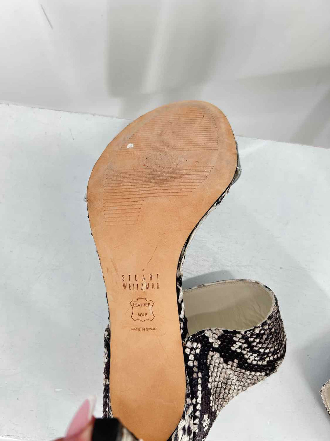 Stewart Weitzman Women Size 7.5 Snake Print Heels