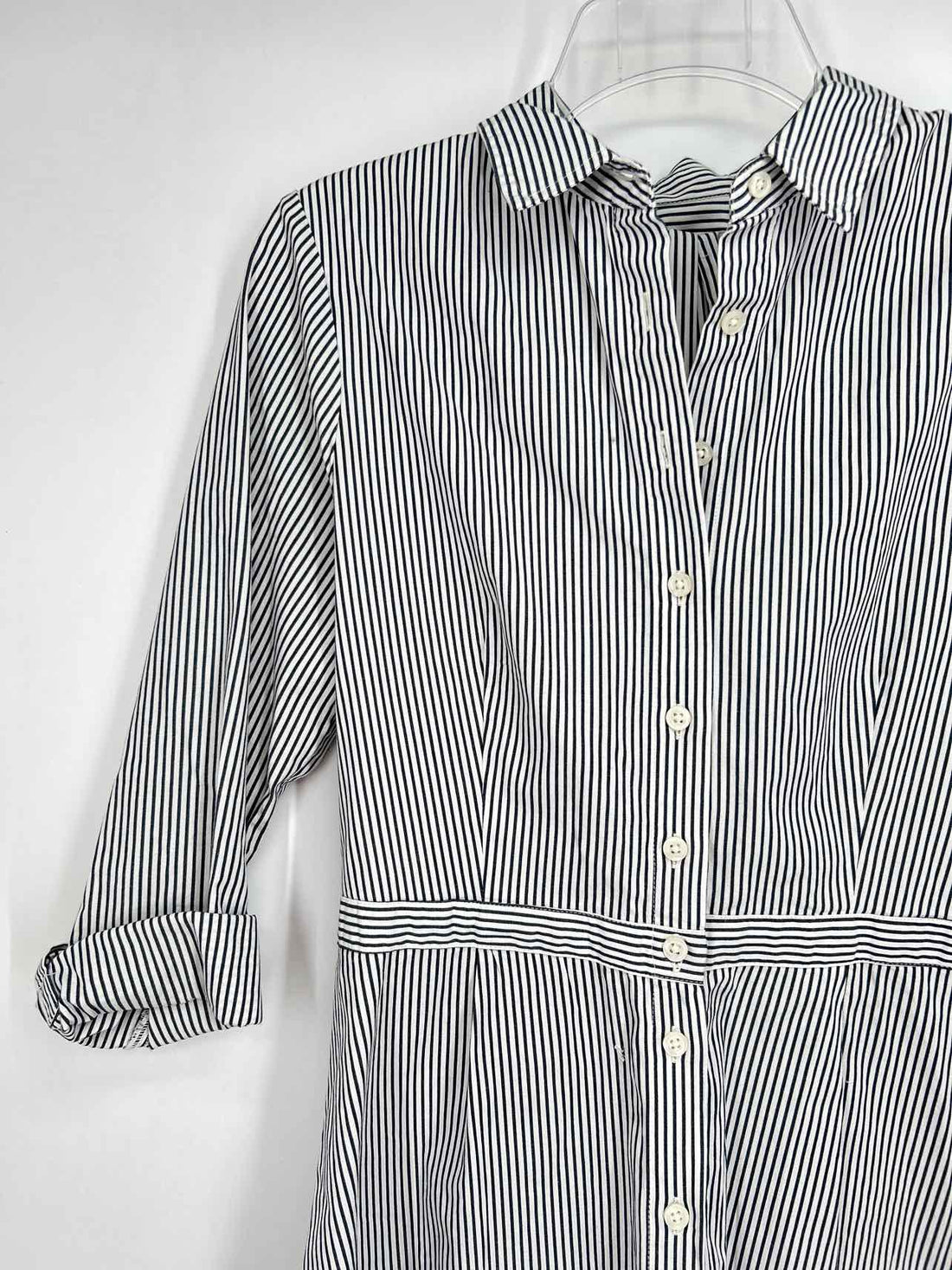 J Crew Size 4 White & Navy Striped Dress