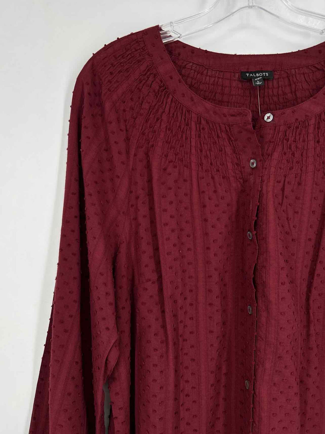 Talbots Size L Dark Maroon Long Sleeve