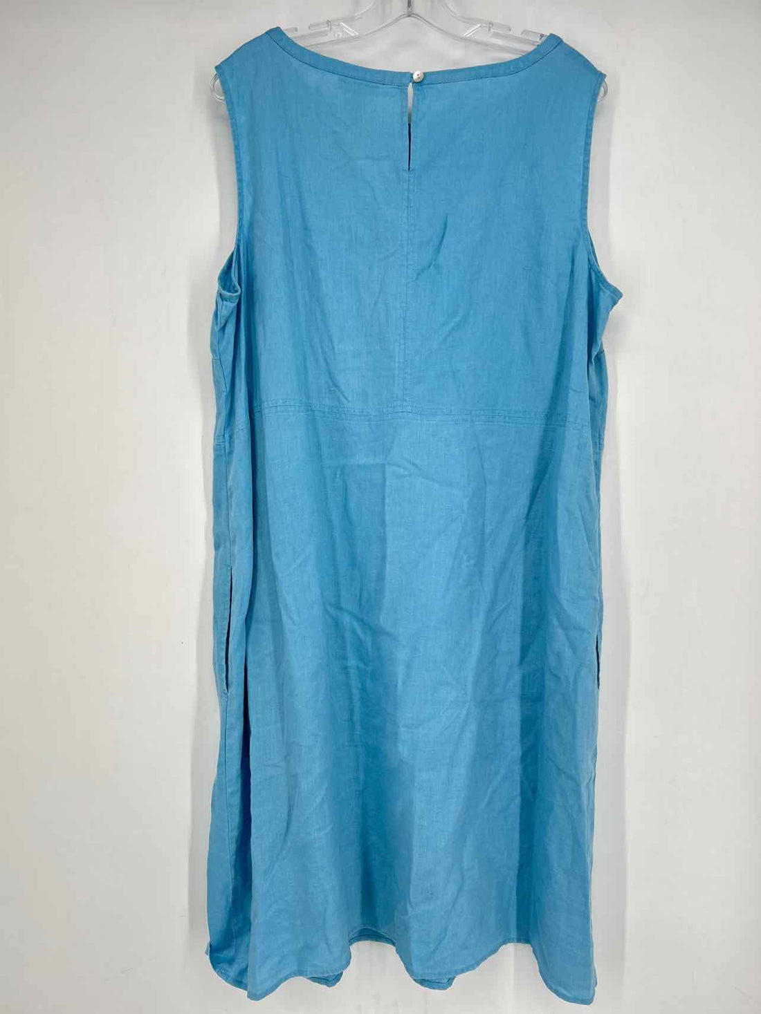 J Jill Love Linen Size XL Baby Blue Linen Sleeveless Dress