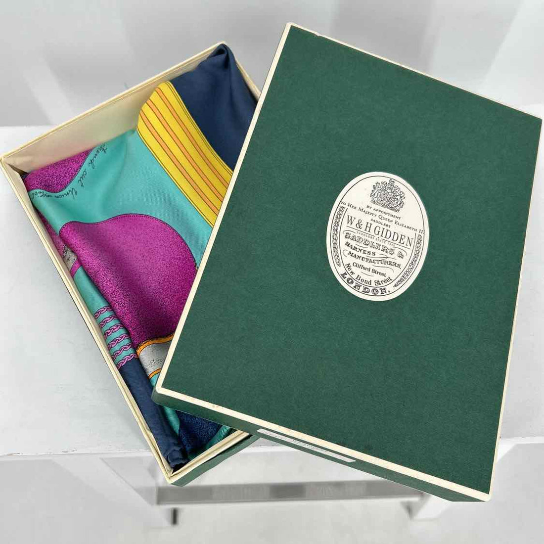 W&H Gidden Saddlers Silk Scarves Vintage LUXURY 36"X36" with box