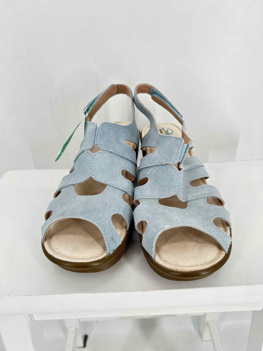Sketchers Women Size 8.5 Blue Suede Wedges