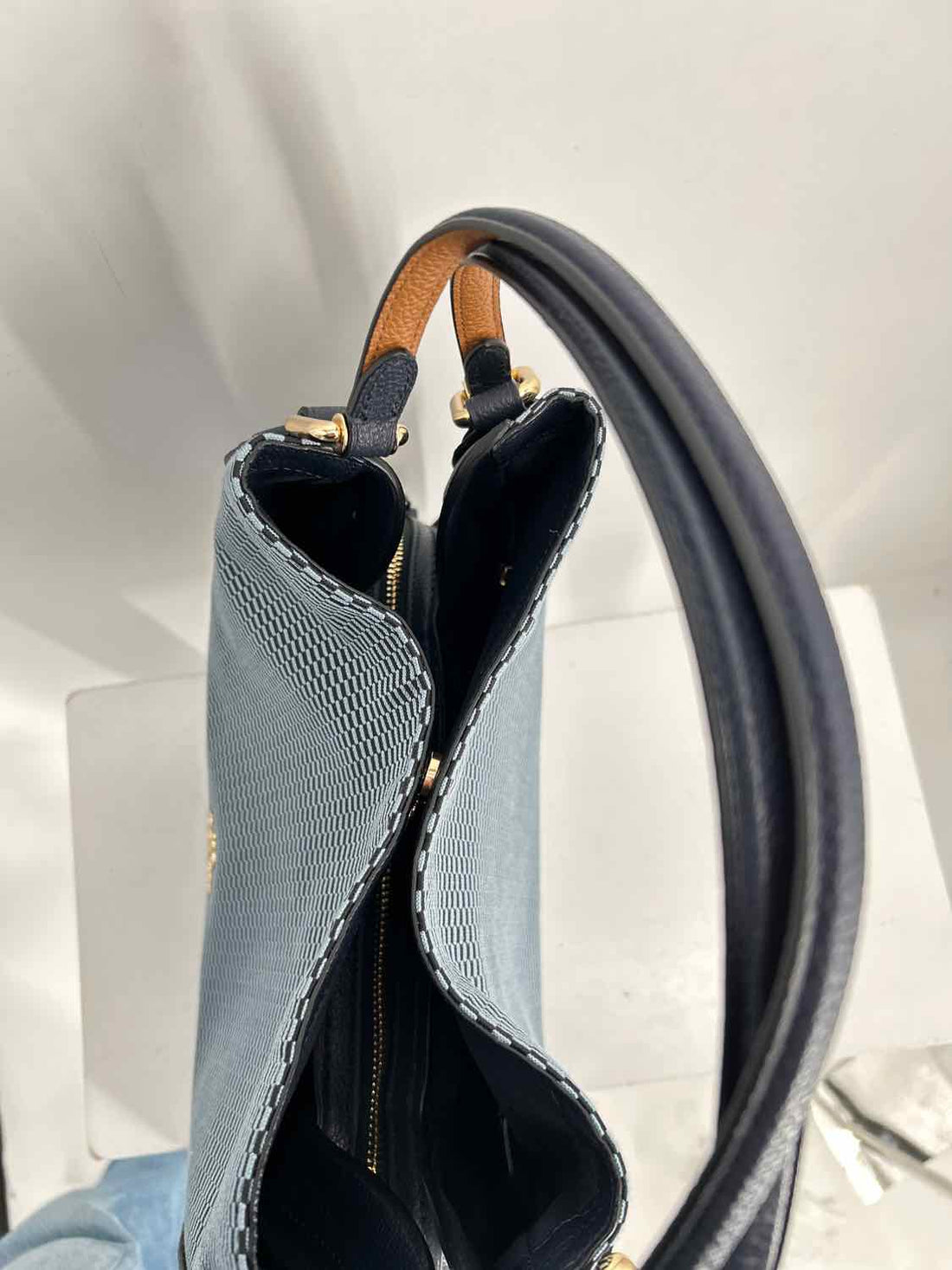 Coach Navy & Light Blue Canvas/Leather Tote