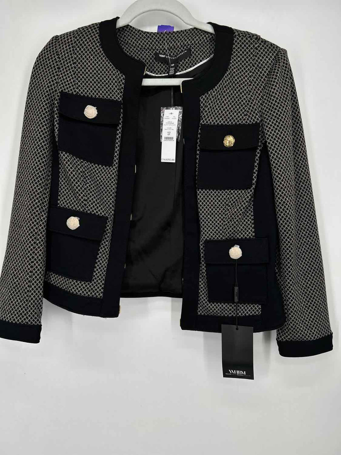 White House Black Market Size 6P Black & Gray Jacket