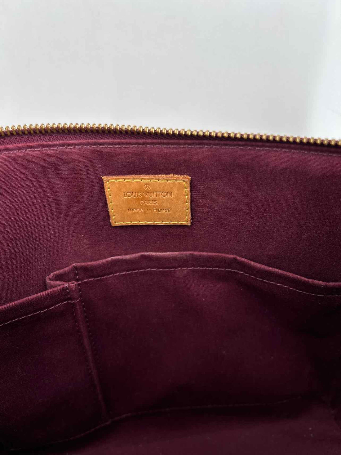 Louis Vuitton Dark Red Vernis Leather Pre Owned Tote