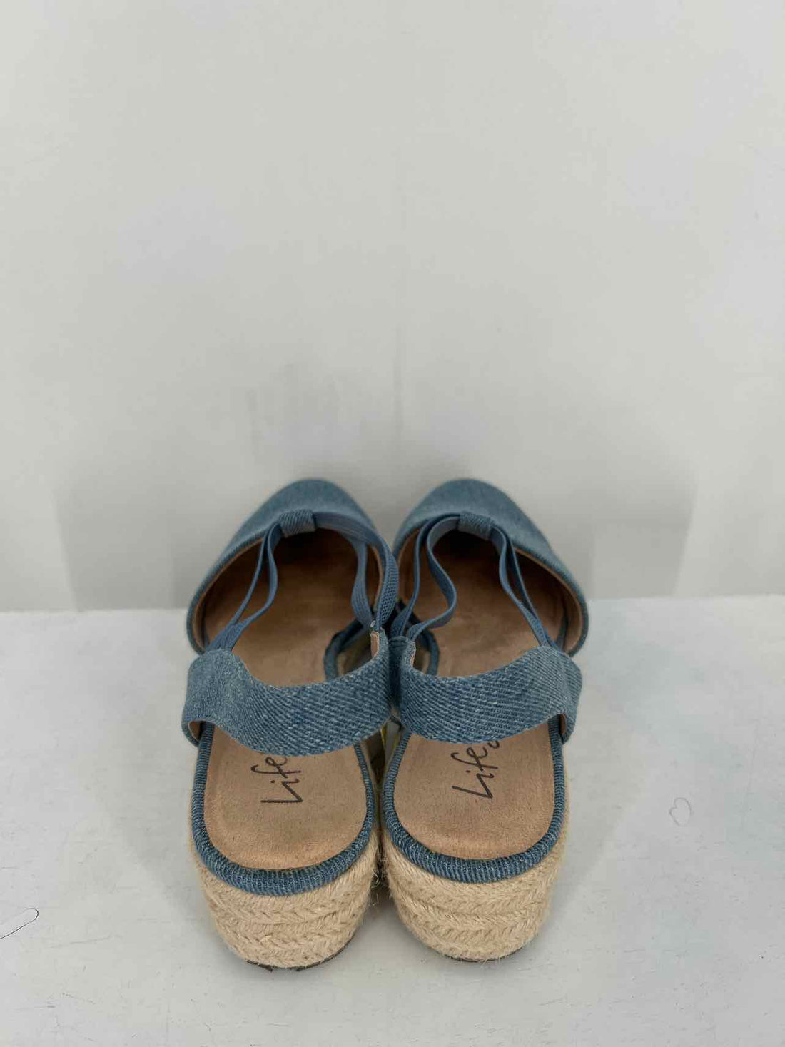 Lifestride Women Size 8.5 Denim Espadrilles Wedges