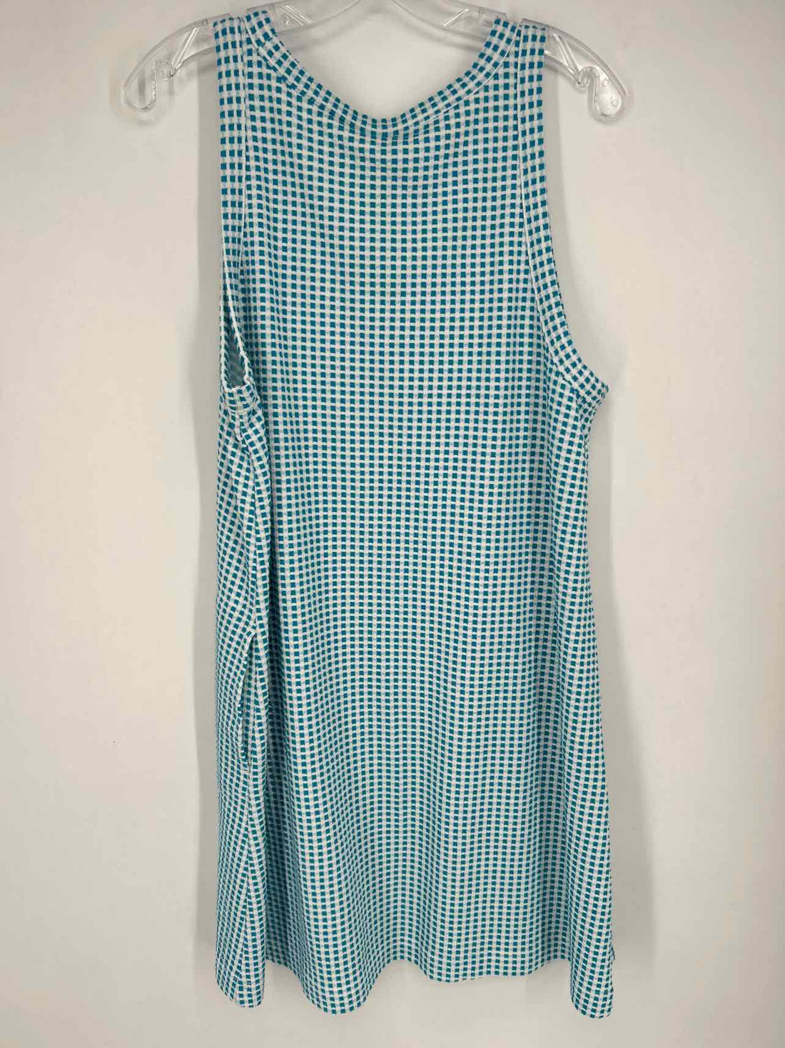 Lou & Grey Size XL White & Teal Sleeveless Dress