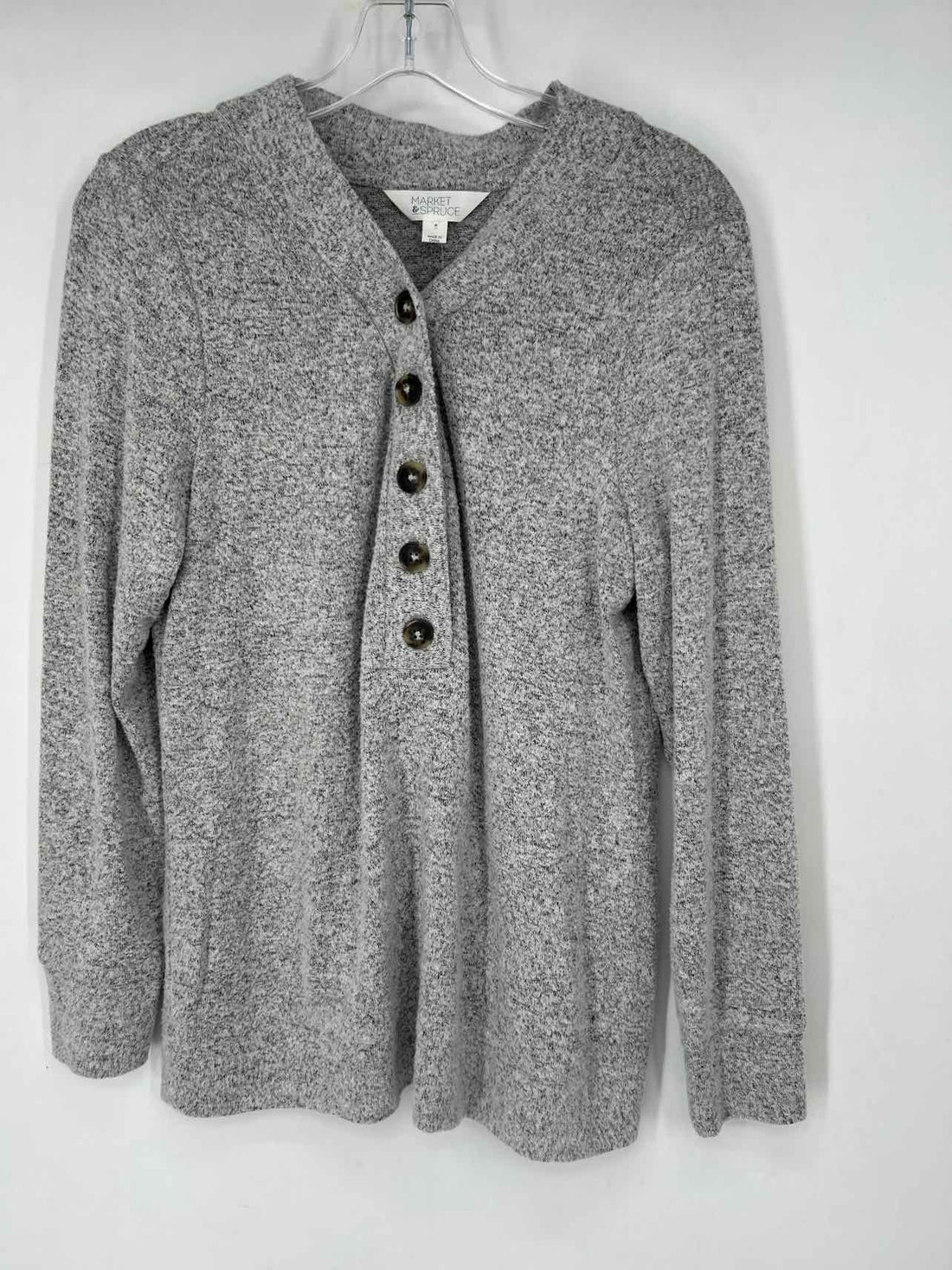 Market & Spruce Size M Heathered White Sweater