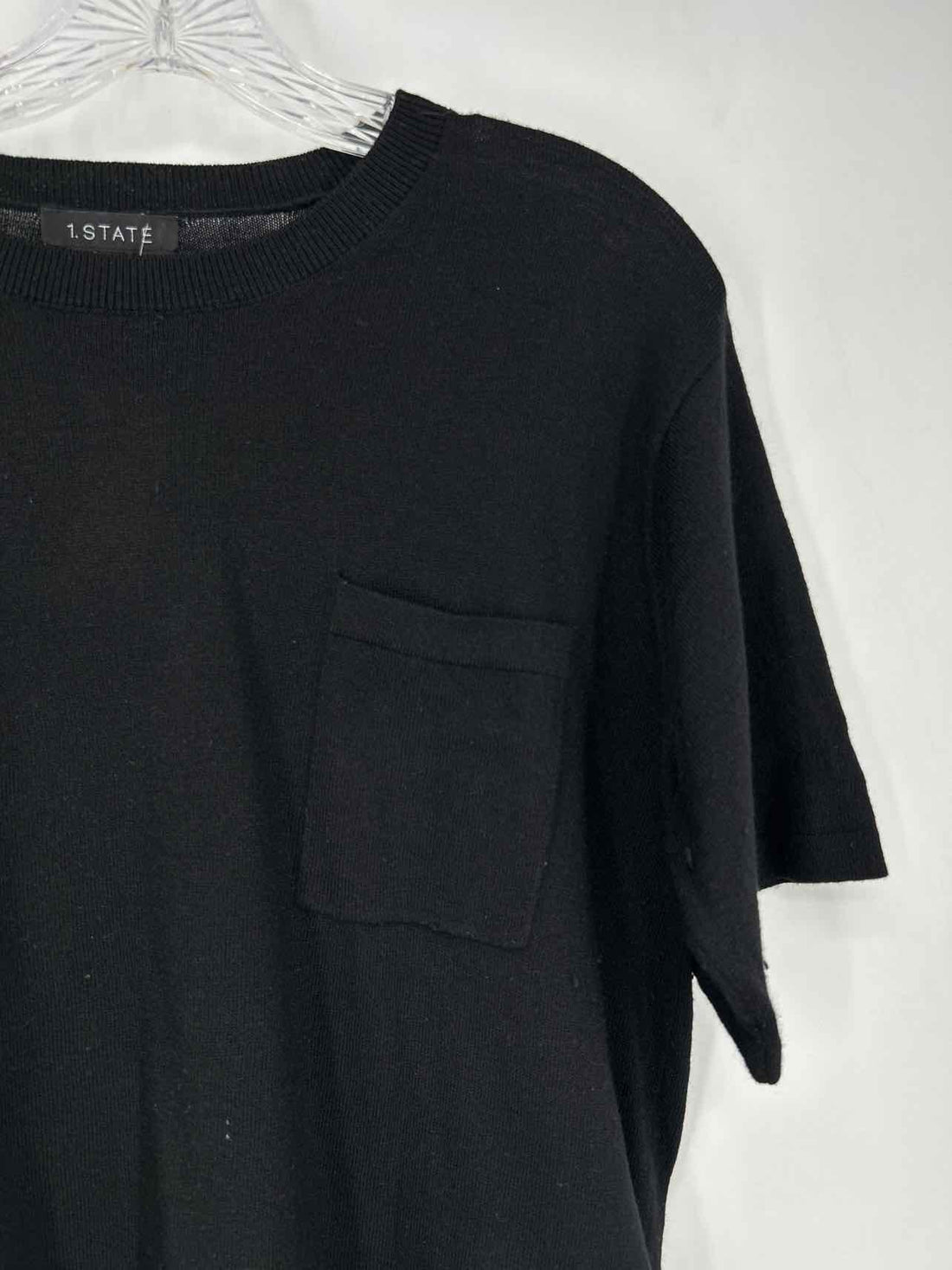 1 State Size M Black Sweater Short Sleeve