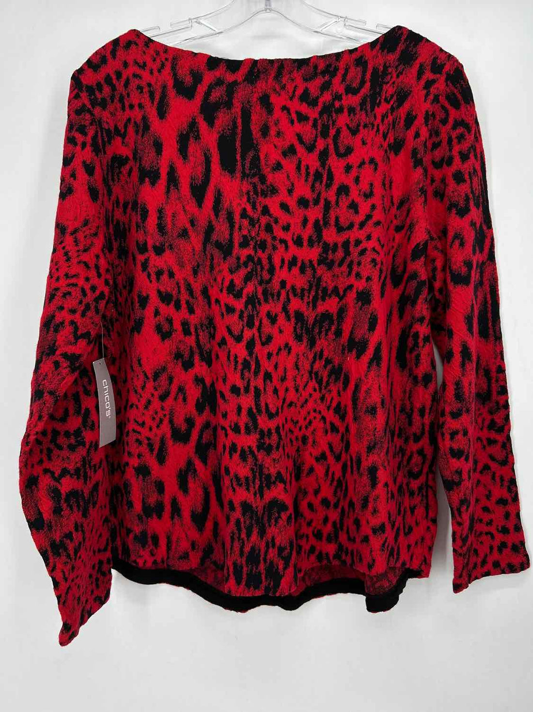 Chicos Size 3(XL) Red & Black Pre Owned Long Sleeve