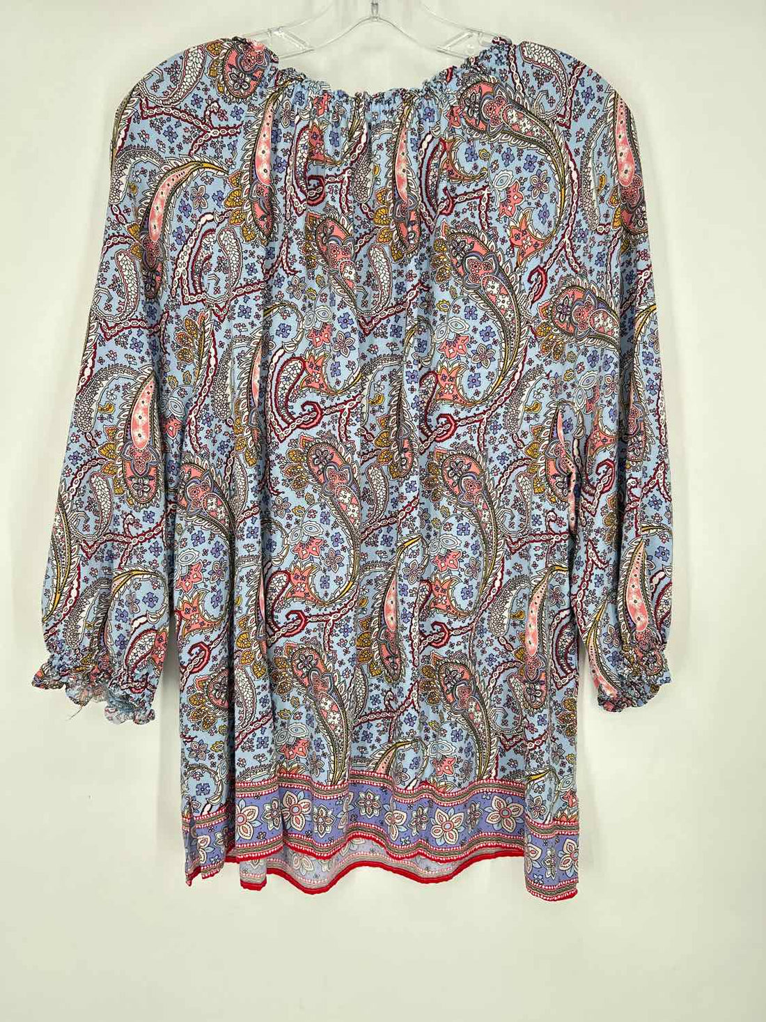 Talbots Size XL Light Blue & Pink Print Long Sleeve