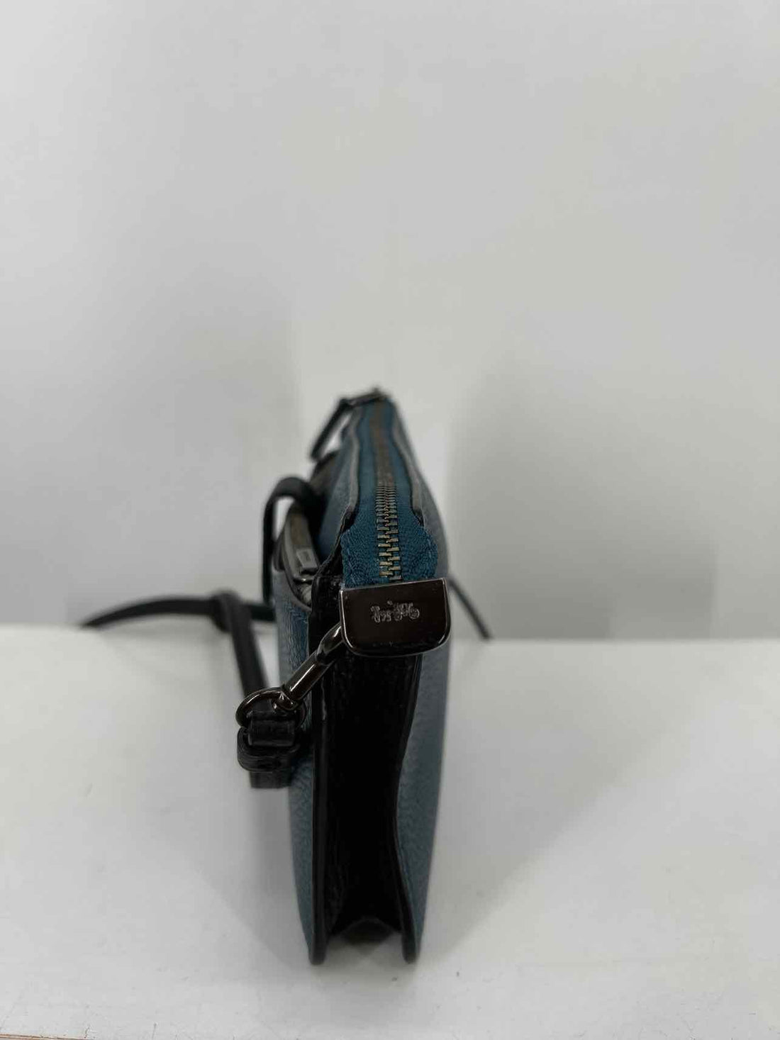Coach Dark teal & black Pebbled Leather Crossbody