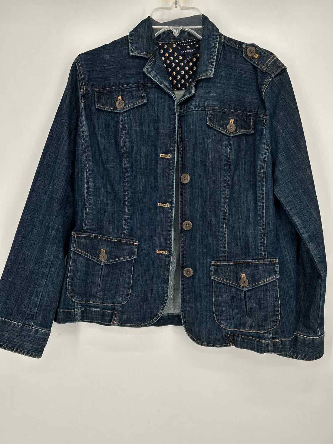 Lands' End Size 16 Dark Wash Denim Jacket