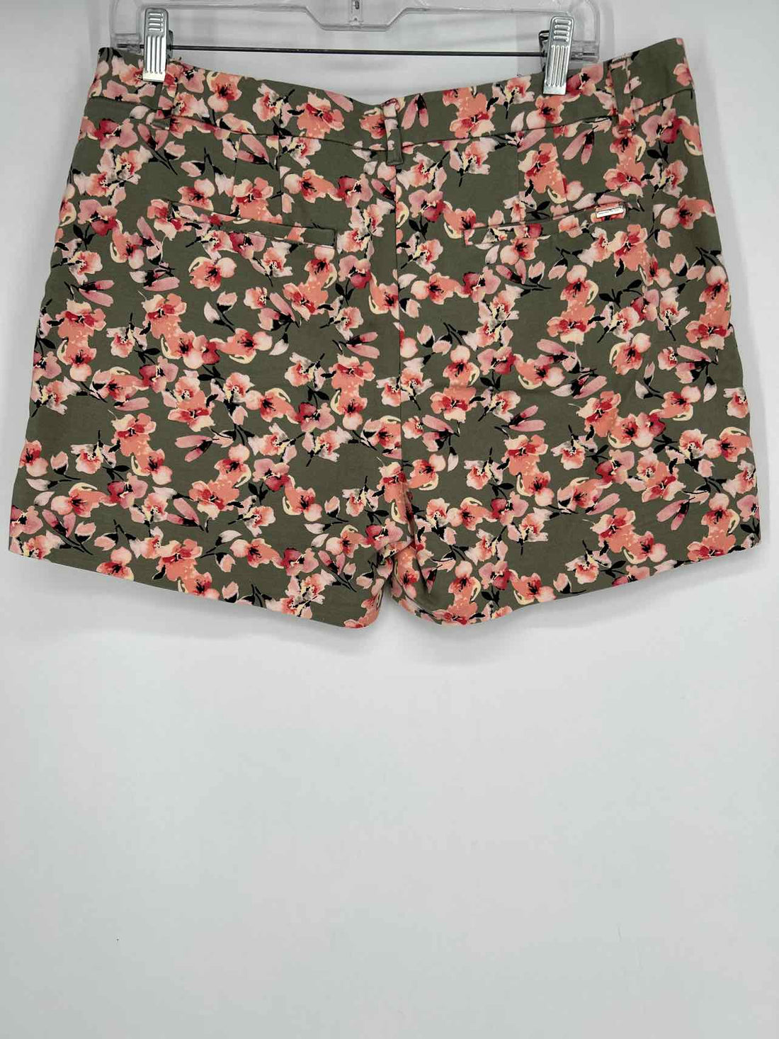 White House Black Market Size 12 Olive & Pink Floral Shorts