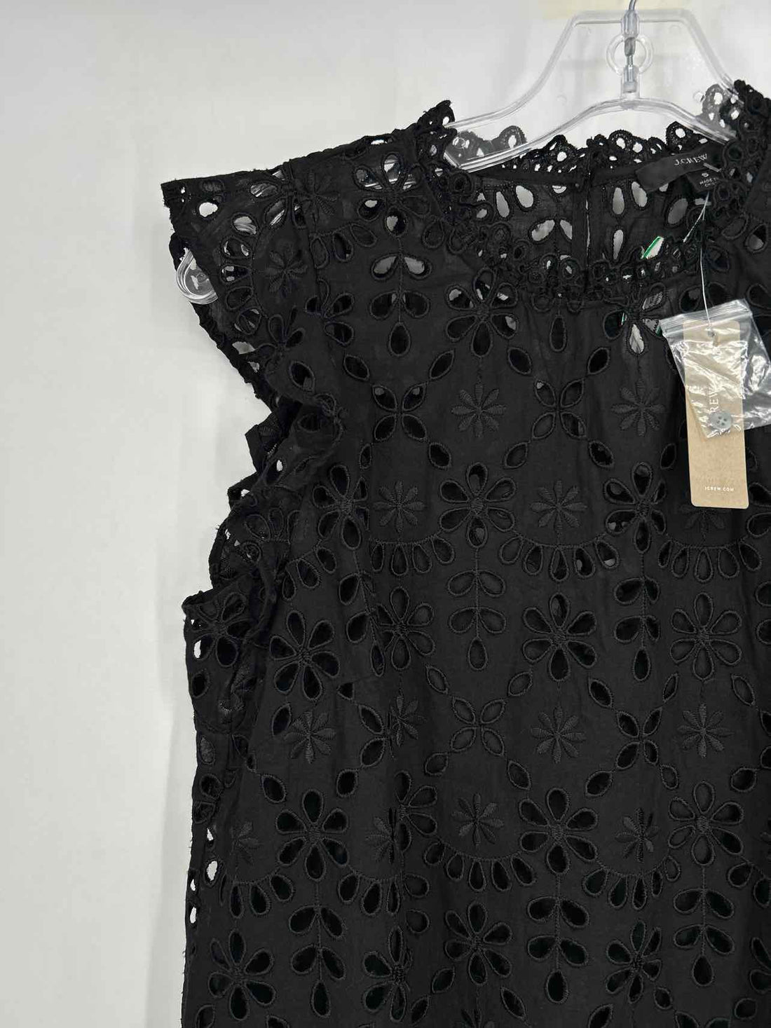 J Crew Size S Black Eyelet NWT Sleeveless