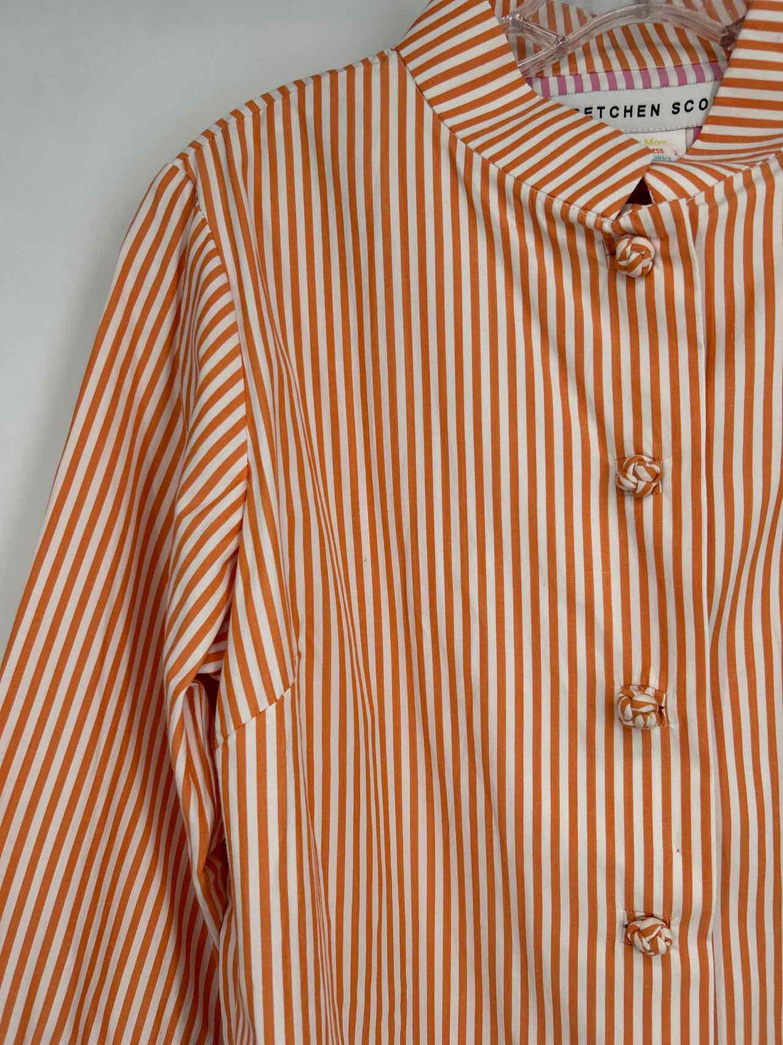 Gretchen Scott Size S Orange & White Striped Long Sleeve