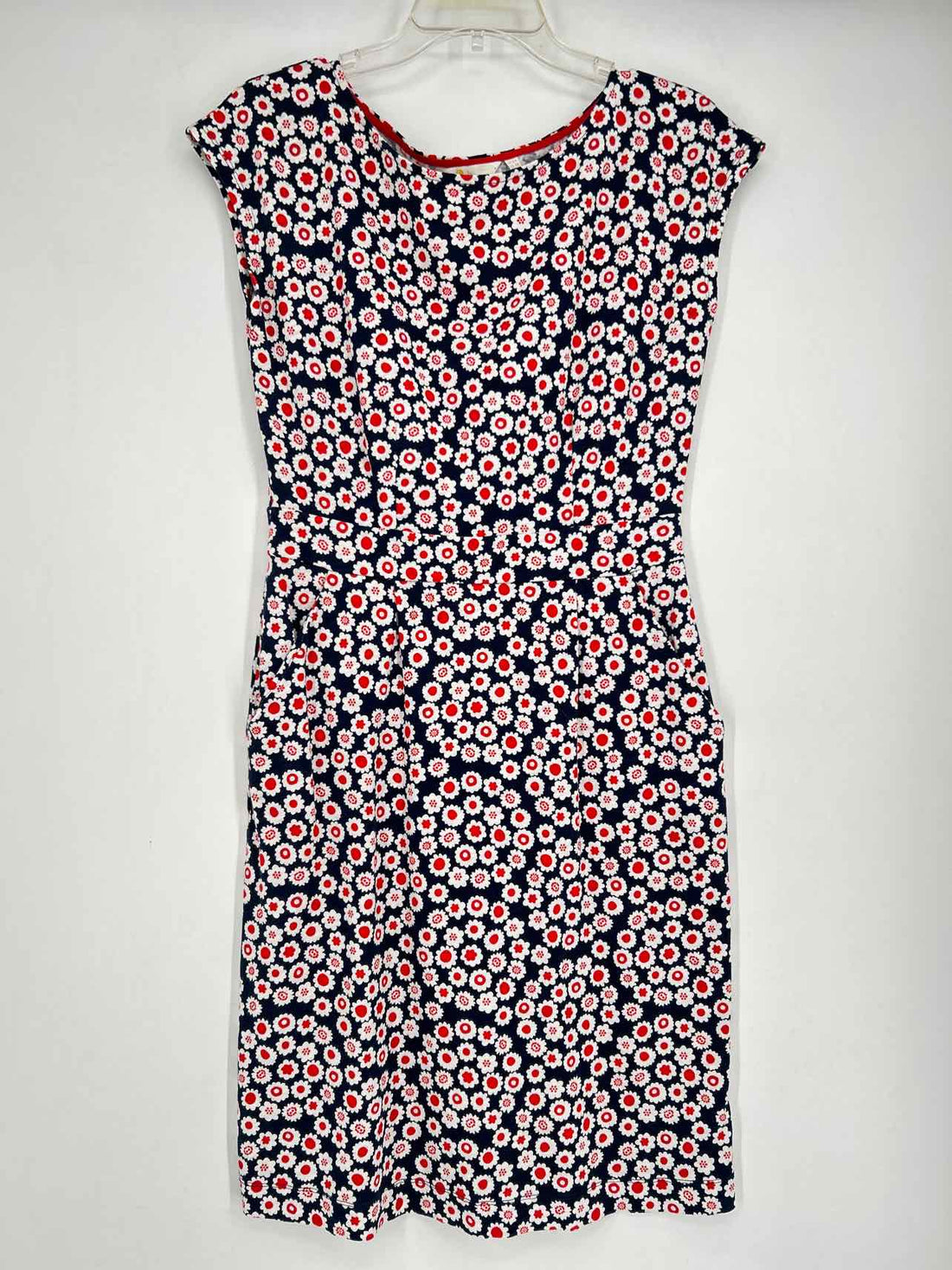 Boden Size 6 Navy White & Red Short Sleeve Dress