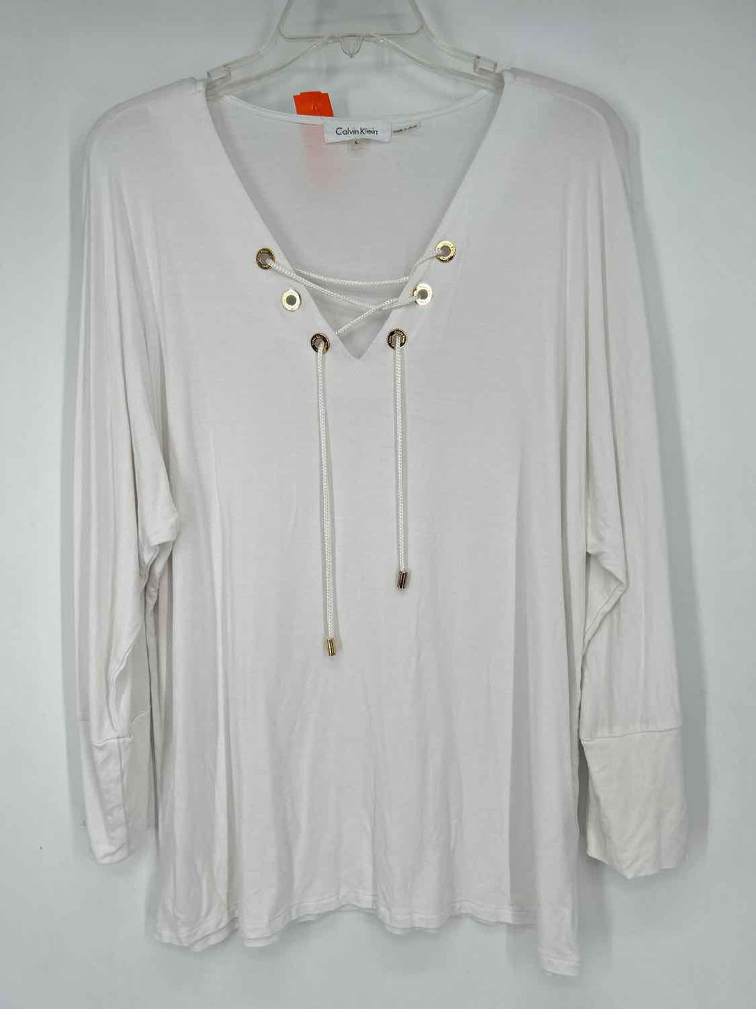 Calvin Klein Size L White Long Sleeve