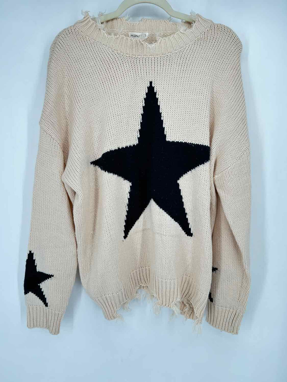 Main Strip Size L Cream & Black Sweater