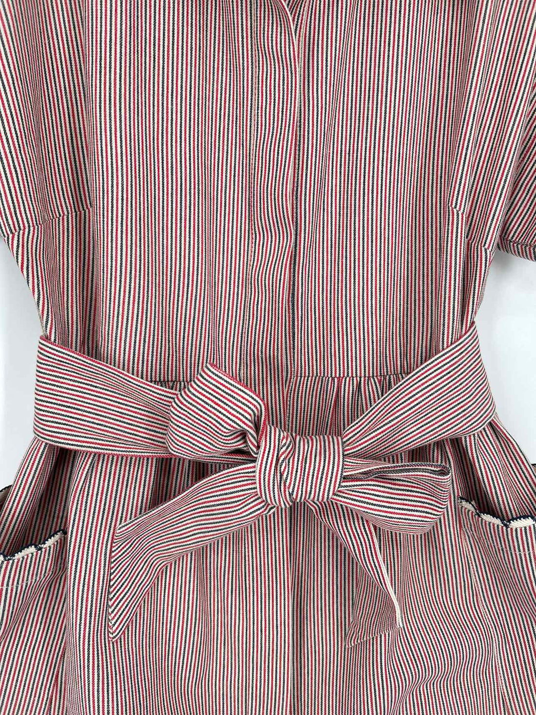 Tuckernuck Size L Red White & Blue Stripe Short Sleeve Dress