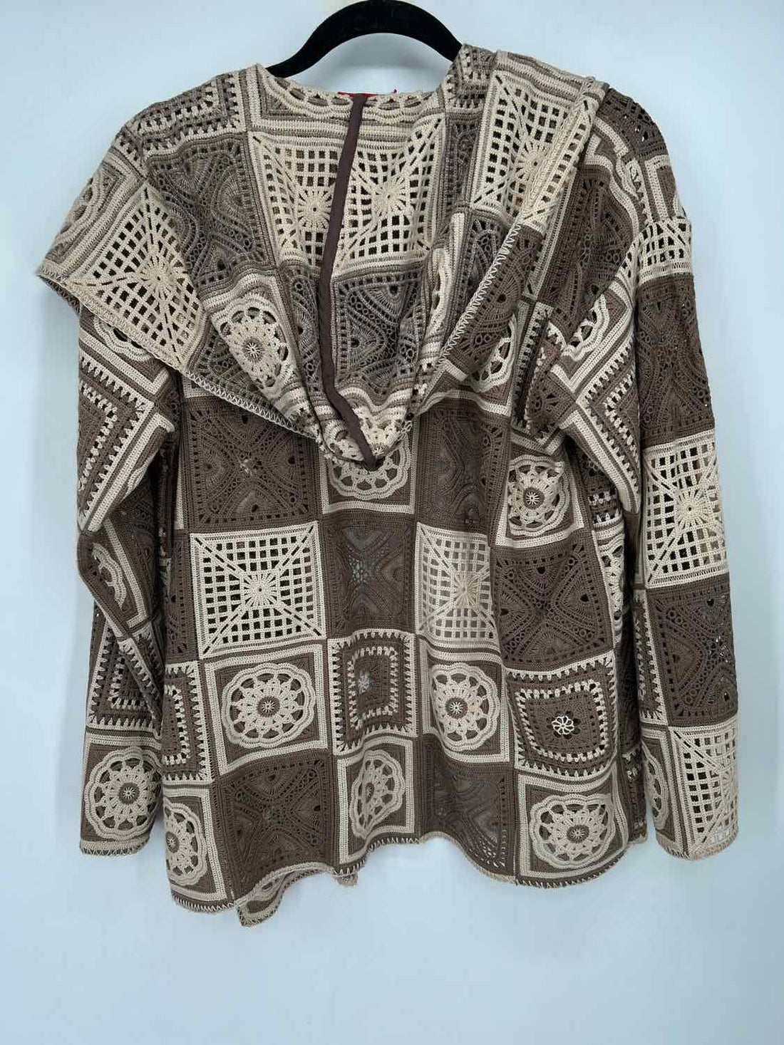 Johnny Was Size M Taupe & Cream Crochet Sold Out Cardigan
