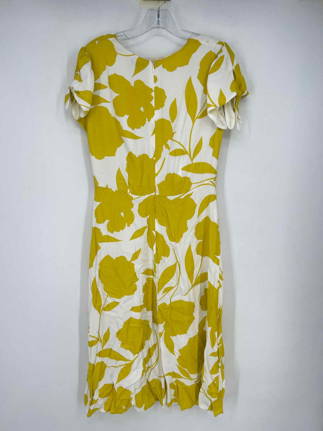 Ann Taylor Size 4 White & Yellow Short Sleeve Dress