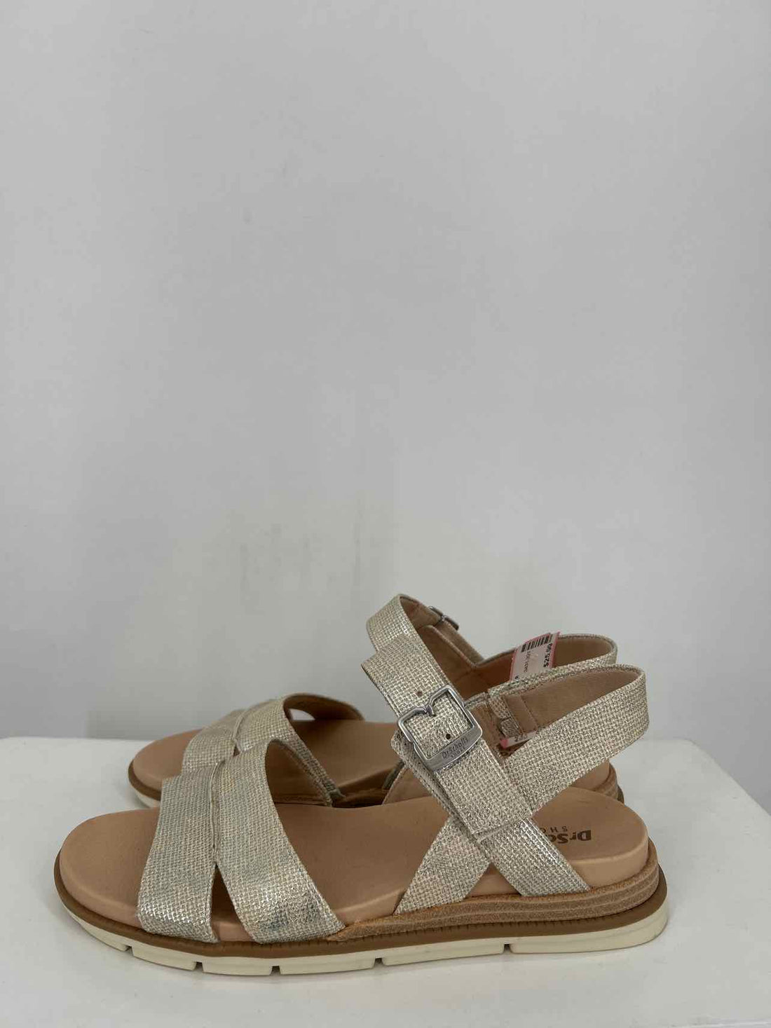 Dr. Scholls Women Size 7.5 Cream & Silver Sandals